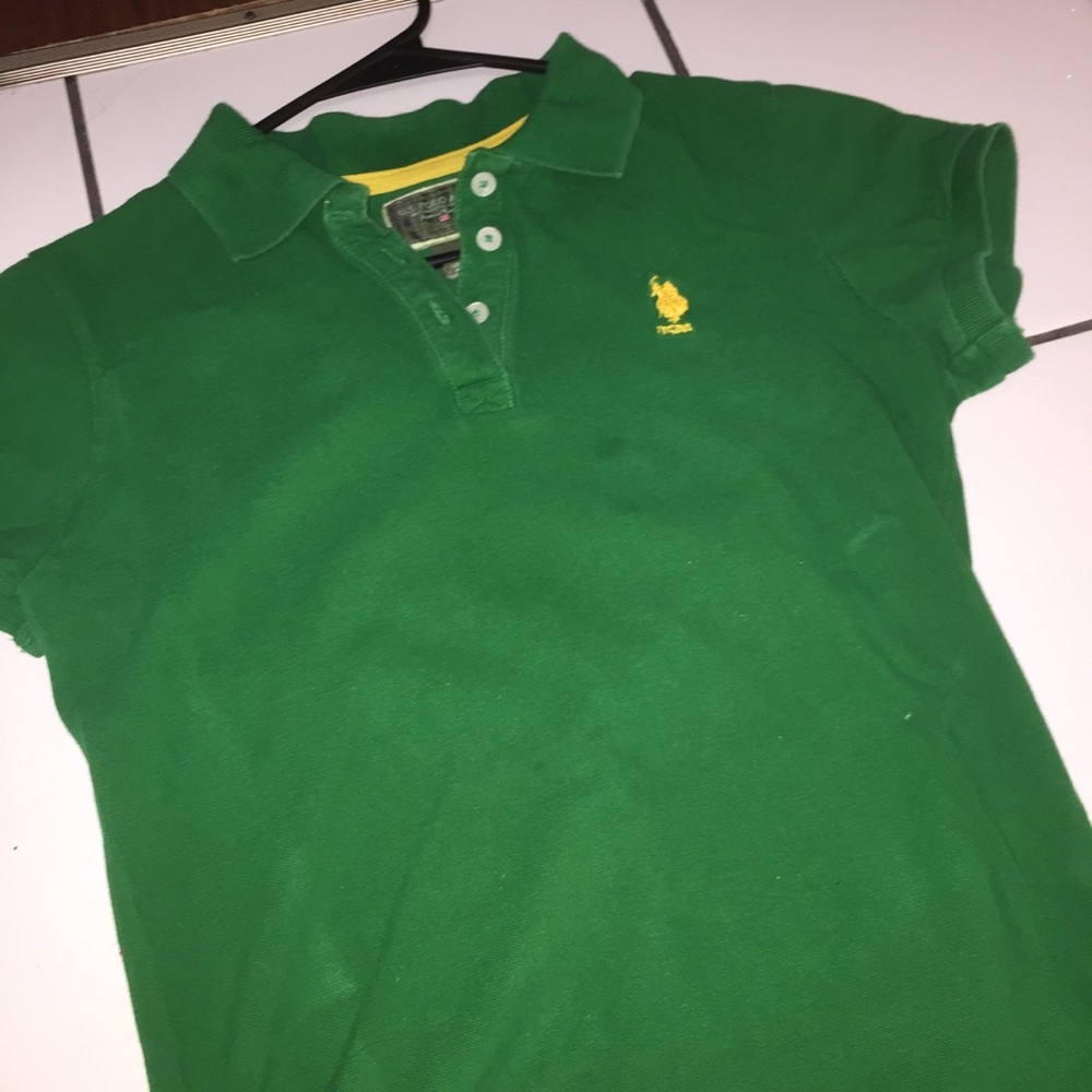 U.s polo , Green with boarded yellow logo